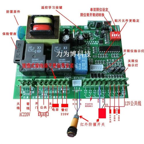 220v有軌無軌電動門控制主板平移門工廠伸縮門控制器平開門控制盒